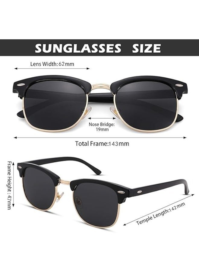 Semi-Rimless Polarized Sunglasses UV 400 Protection for Women Men - Image 3