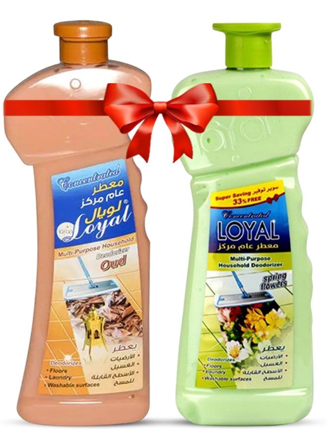 لويال عطر منزلي متعدد الاستخدامات، عبوتان سعة 2100 مل برائحة العود وزهور الربيع