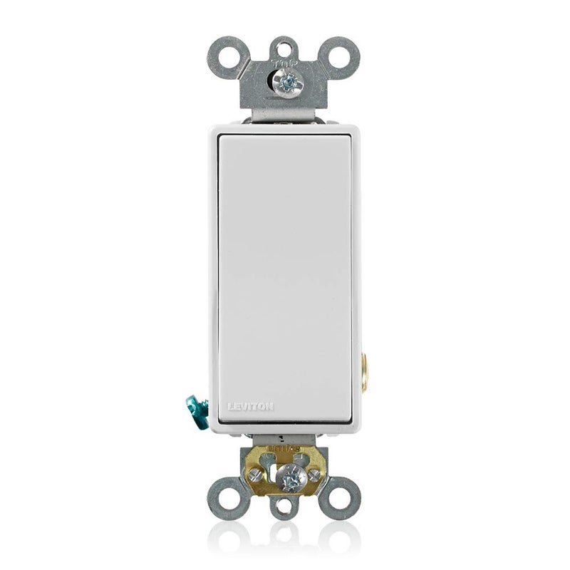 Leviton مفتاح ليفيتون 5621-2W 20 أمبير ديكورا بلس روكر أحادي القطب AC هادئ - أبيض - Image 1
