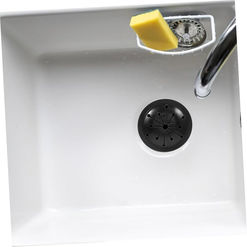 قطعتان من واقي الرش الأسود للتخلص من القمامة، حاجز حوض قابل للإزالة، غطاء مصرف - Image 3