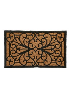Rectangular Shaped Wrought Panama Door Mat Black and Brown 45 x 75 cm WRP-501