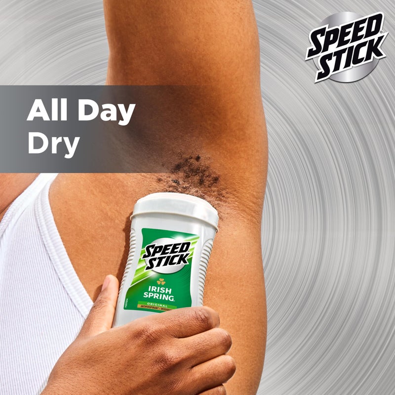 Speed Stick Men's Antiperspirant Deodorant, Irish Spring Scented, 3 Ounce, 4 Pack - Image 2