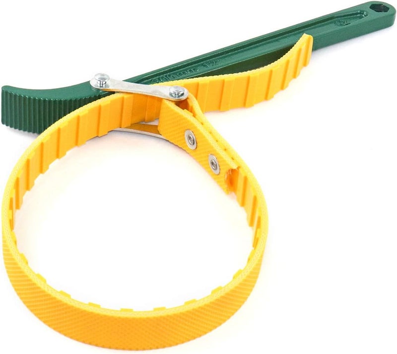 QWORK ® Belt Strap Wrench 12", Adjustable Strap Oil Filter Strap Opener Wrench with 26" Capacity Adjustable Strap - Image 2