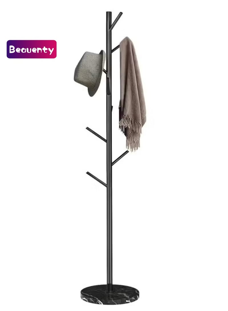 Beauenty Coat Rack,Freestanding Clothes Stand Rack with Marble Base,Metal Garment Rack Hall Coat Tree,Space-Saving Clothes Hanger Organizer for Hanging Clothes,Handbags,Umbrella - Image 1