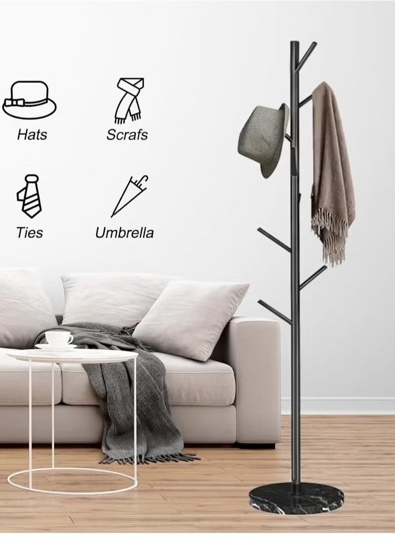 Beauenty Coat Rack,Freestanding Clothes Stand Rack with Marble Base,Metal Garment Rack Hall Coat Tree,Space-Saving Clothes Hanger Organizer for Hanging Clothes,Handbags,Umbrella - Image 2