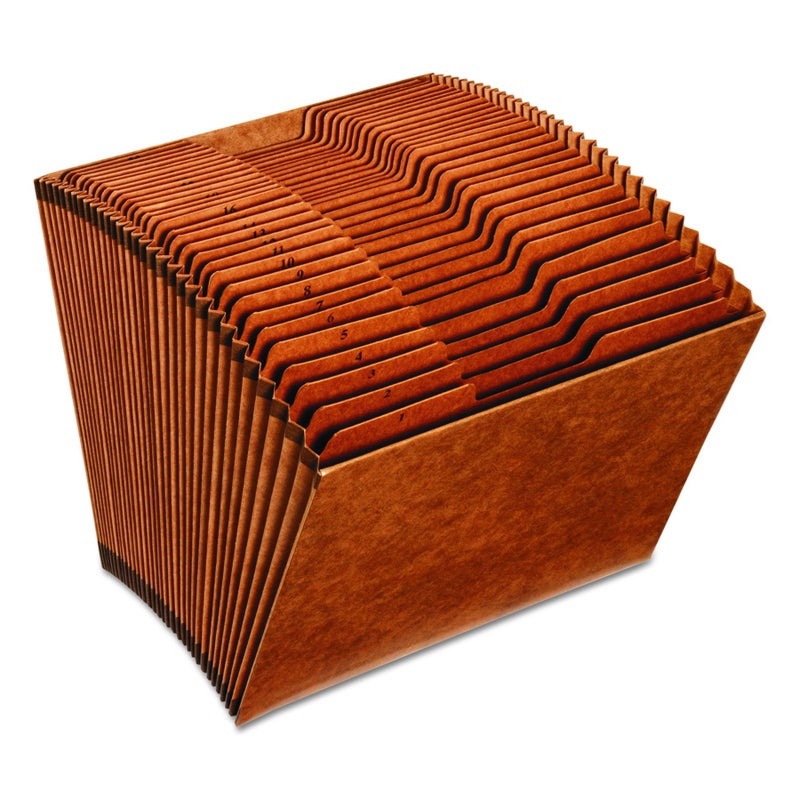 Pendaflex R217DHD Heavy-Duty Expanding Open Top File, 31 Pockets, 1/3 Tab, Letter, Brown - Image 1