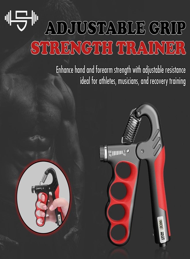 FixFit Solutions Adjustable Grip Strength Trainer Hand Gripper for Grip Strength, Forearm & Wrist Strengthener, Hand Exerciser for Strength Training & Therapy 11-220Lbs(5-100KG) | Red - Image 2
