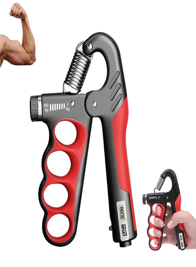 FixFit Solutions Adjustable Grip Strength Trainer Hand Gripper for Grip Strength, Forearm & Wrist Strengthener, Hand Exerciser for Strength Training & Therapy 11-220Lbs(5-100KG) | Red - Image 1