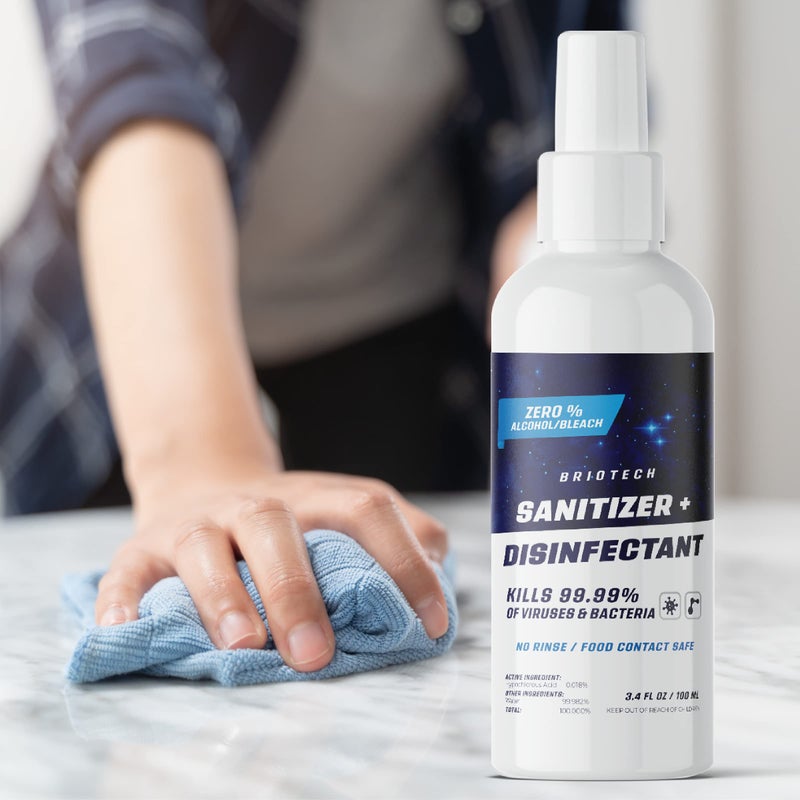 BRIOTECH Sanitizer Disinfectant Hypochlorous, Kill 99.99% of Viruses & Bacteria, Control Mold, Eliminate Odor, Gentle for Nursery & Play Rooms, Food Contact Surface Sanitizer, 1 Gallon Refill - Image 2