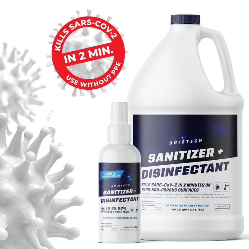 BRIOTECH Sanitizer Disinfectant Hypochlorous, Kill 99.99% of Viruses & Bacteria, Control Mold, Eliminate Odor, Gentle for Nursery & Play Rooms, Food Contact Surface Sanitizer, 1 Gallon Refill - Image 3