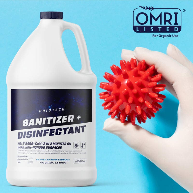 BRIOTECH Sanitizer Disinfectant Hypochlorous, Kill 99.99% of Viruses & Bacteria, Control Mold, Eliminate Odor, Gentle for Nursery & Play Rooms, Food Contact Surface Sanitizer, 1 Gallon Refill - Image 5