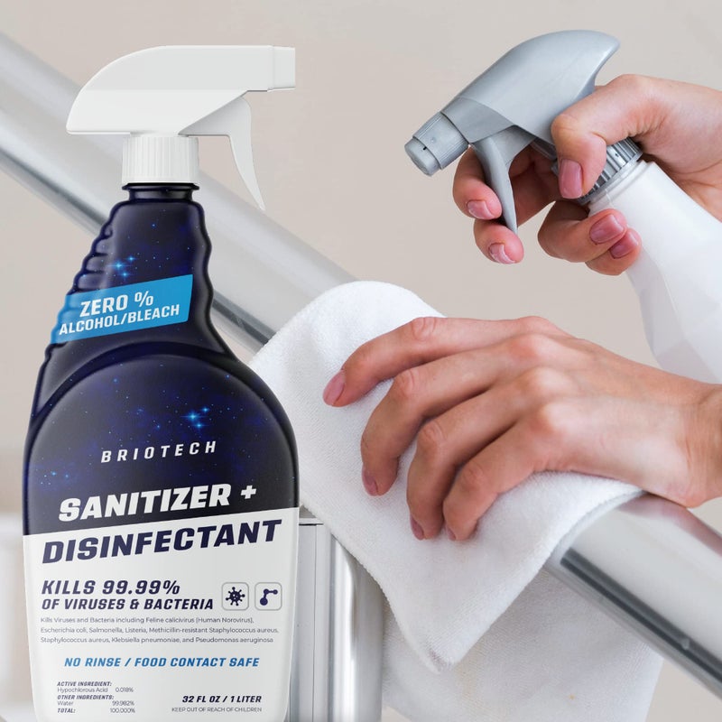 BRIOTECH Sanitizer Disinfectant Hypochlorous, Kill 99.99% of Viruses & Bacteria, Control Mold, Eliminate Odor, Gentle for Nursery & Play Rooms, Food Contact Surface Sanitizer, 1 Gallon Refill - Image 4