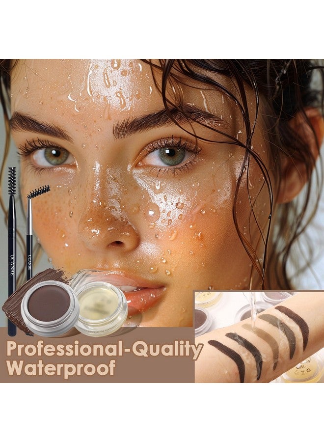 UCANBE Waterproof Eyebrow Gel + Eyebrow Styling Wax 2 in 1 Makeup Kit with 2 Pcs Dual-ended Adjustable Freely Eyebrow Brush Makeup Long Lasting Eyebrows (01 Gel/Brown Pomade, Standard) - Image 4