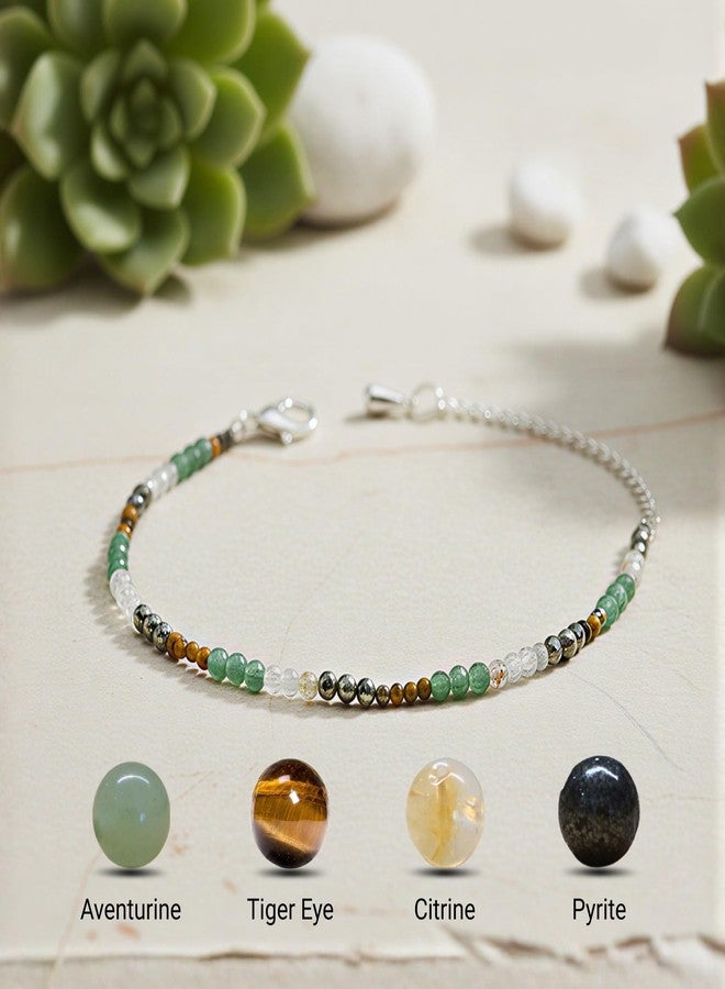 Japam Money Magnet Anklet with Pyrite, Tiger Eye, Citrine & Aventurine Beads - Handcrafted Spiritual Jewellery for Wealth & Prosperity | Certificate of Authenticity - Image 3
