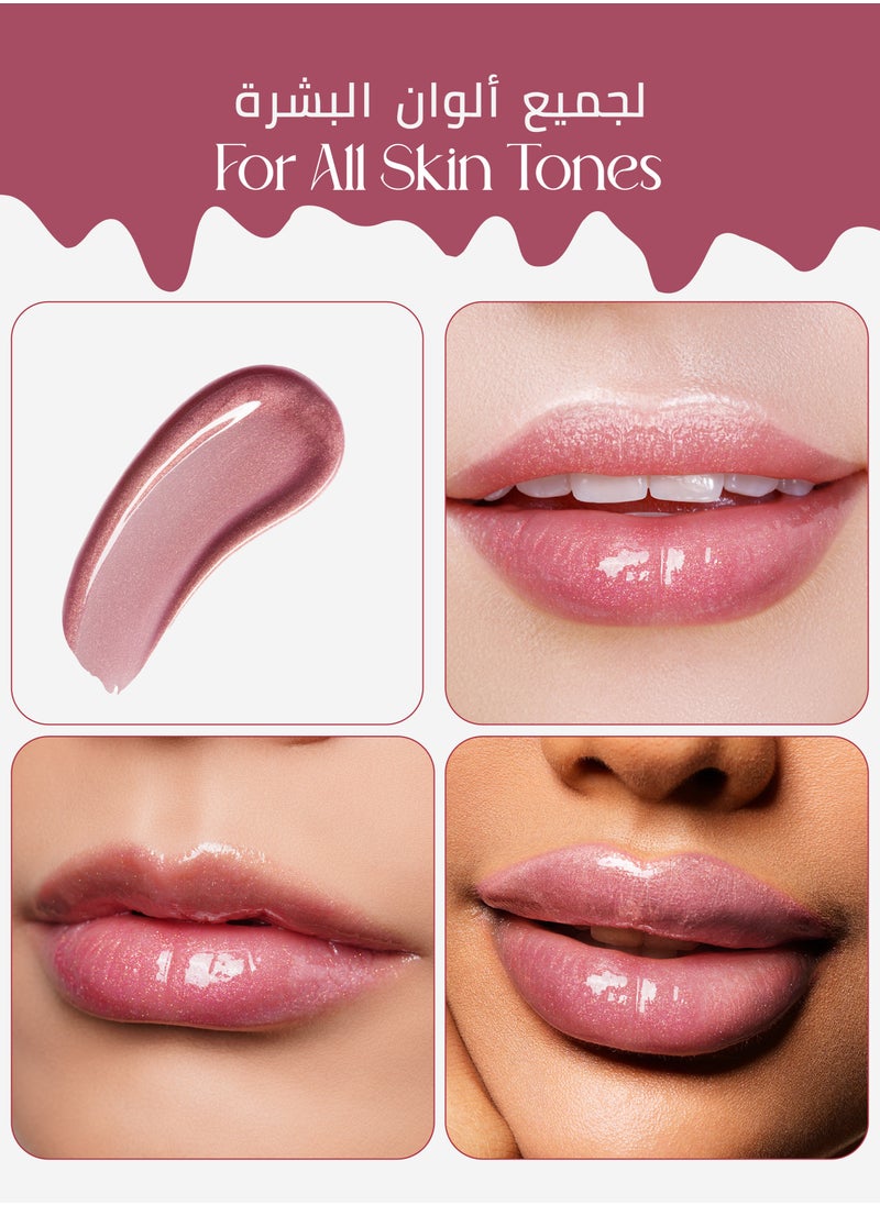 Hydrating Light Nude Lip Gloss with Mirror Finish Moisturizing & Reduce Fine Lines Lip Oil Refuse Chapped Lips Non Sticky Lip Gloss for Girls Women, 4.5ml - Glamorize - C08
