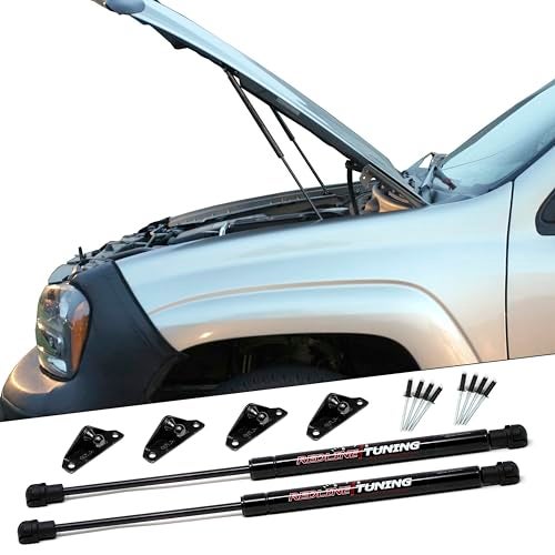 Redline Tuning 21-16008-02 Hood QuickLIFT Plus System Compatible with Chevy Trailblazer 2002-2009 (Black Powder Coated Hardware & Black Gas Struts) - Image 1