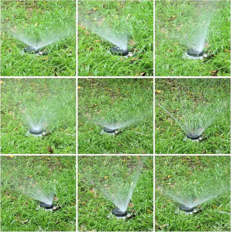 STYDDI Metal 9-Pattern Turret Lawn Sprinkler, 9 Pattern Garden Sprinkler with Heavy-Duty Metal Base, Great for Small, Shaped, Medium-Sized Yard Areas, Coverage Area Up to 1,022 Sq.Ft - Image 5
