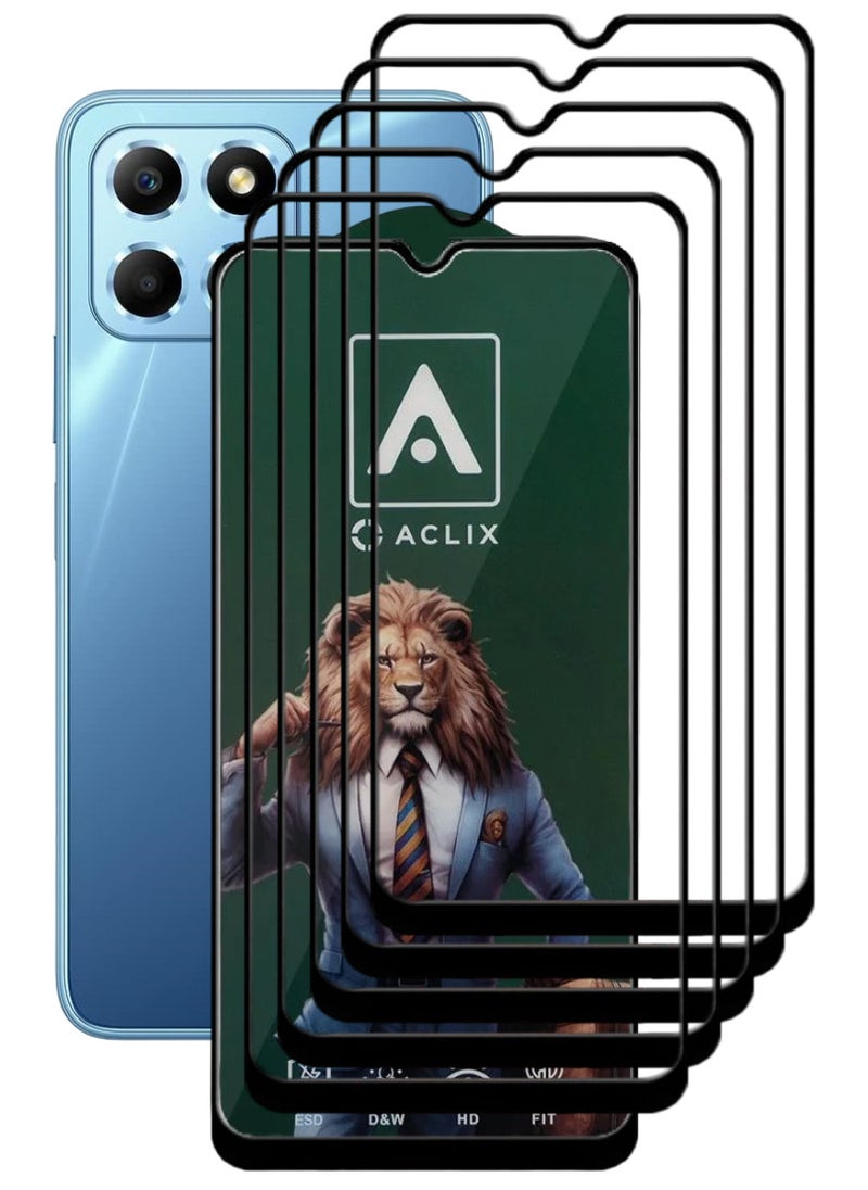 ACLIX 5 Pieces Antistatic ESD Dustproof Premium Quality High Definition Tempered Glass Screen Protector Designed For Honor X6 - Image 1