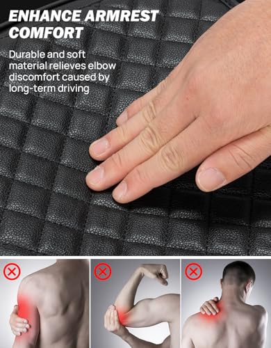 JOYTUTUS Center Console Cover Compatible with 2015-2020 F150, 2017-2022 F250 F350 F450, 2018-2024 Ford Expedition, Leather Armrest Cover Center Console Cushion with Side Pockets (Bucket Seat Only) - Image 5