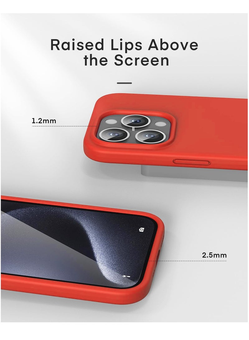 Houmt iPhone 15 Pro Case 6.1" Slim Liquid Silicone Soft Gel Rubber with 2X iPhone 15 Pro Screen Protector Shockproof Protective Phone Case Anti-Scratch Microfiber Lining for Apple iPhone 15 Pro - Image 4