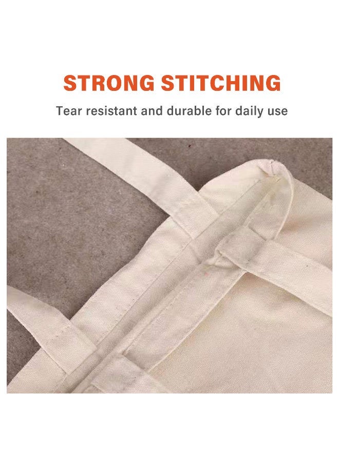 10 قطع من حقائب القماش حقيبة يد كبيرة السعة بلون سادة قابلة للطي وإعادة الاستخدام وخفيفة الوزن حقيبة تسوق حقيبة قماش حقيبة حمل 34 × 40 سم - Image 4