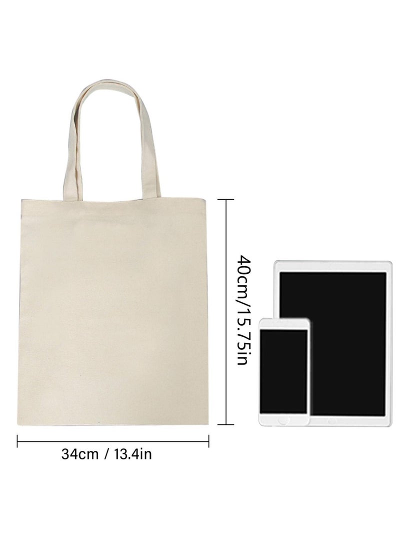 10 قطع من حقائب القماش حقيبة يد كبيرة السعة بلون سادة قابلة للطي وإعادة الاستخدام وخفيفة الوزن حقيبة تسوق حقيبة قماش حقيبة حمل 34 × 40 سم - Image 2