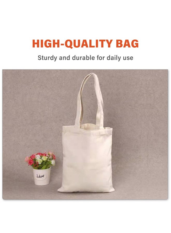 10 قطع من حقائب القماش حقيبة يد كبيرة السعة بلون سادة قابلة للطي وإعادة الاستخدام وخفيفة الوزن حقيبة تسوق حقيبة قماش حقيبة حمل 34 × 40 سم - Image 3