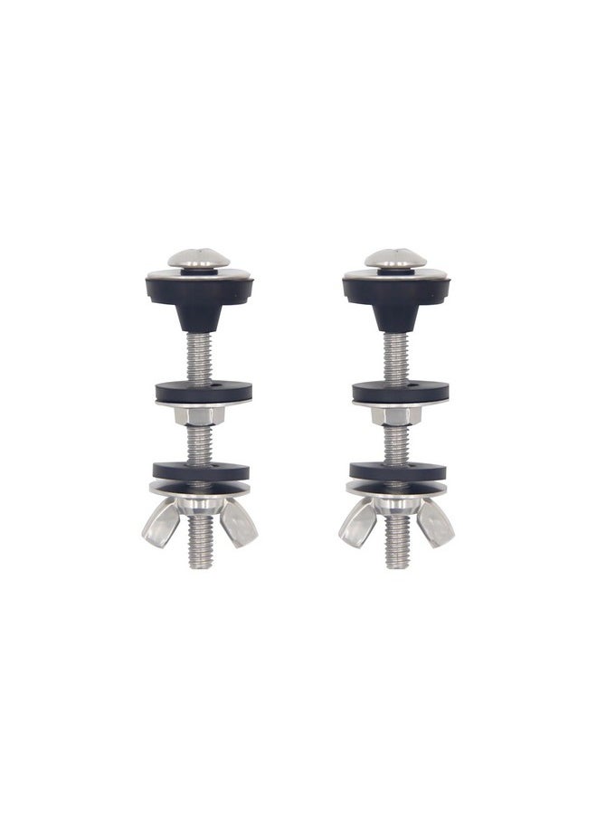 YAFIYGI 2PCS Universal Toilet Tank to Bowl Bolts Kit - Heavy Duty Toilet Bolts - Waterproof Stainless and Rubber Washers Gaskets - Extra Long Nut Screw - Fastening Set for Toilet Mounting and Repair.  - Image 1