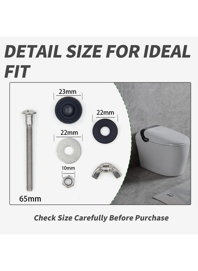 YAFIYGI 2PCS Universal Toilet Tank to Bowl Bolts Kit - Heavy Duty Toilet Bolts - Waterproof Stainless and Rubber Washers Gaskets - Extra Long Nut Screw - Fastening Set for Toilet Mounting and Repair.  - Image 2