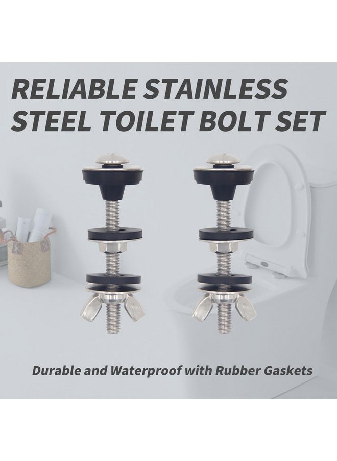 YAFIYGI 2PCS Universal Toilet Tank to Bowl Bolts Kit - Heavy Duty Toilet Bolts - Waterproof Stainless and Rubber Washers Gaskets - Extra Long Nut Screw - Fastening Set for Toilet Mounting and Repair.  - Image 3