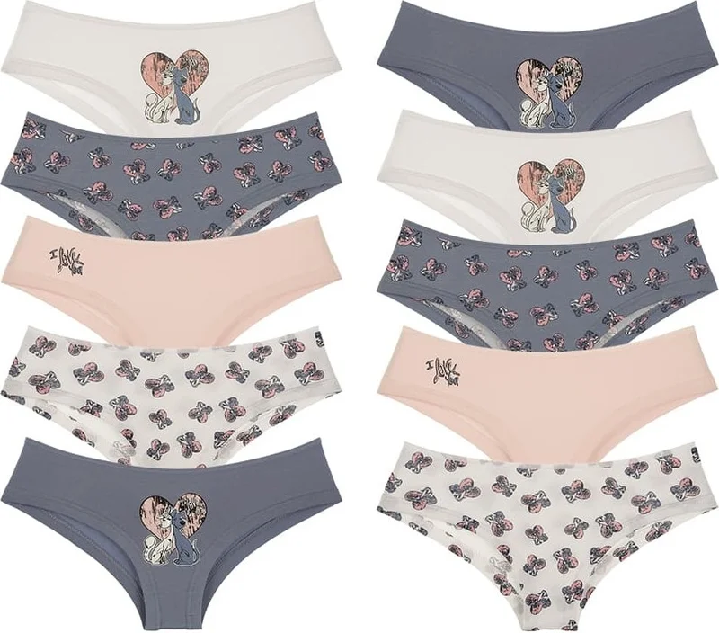 دونيلا 10 Pack Women's Color Printed Hipster Shorts - 39711027GE