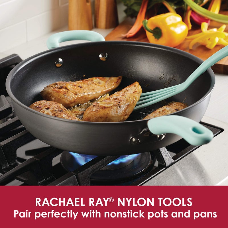 Rachael Ray KitchenTools and Gadgets Nylon Cooking Utensils / Spatula / Fish Turners - 2 Piece, Red - Image 3