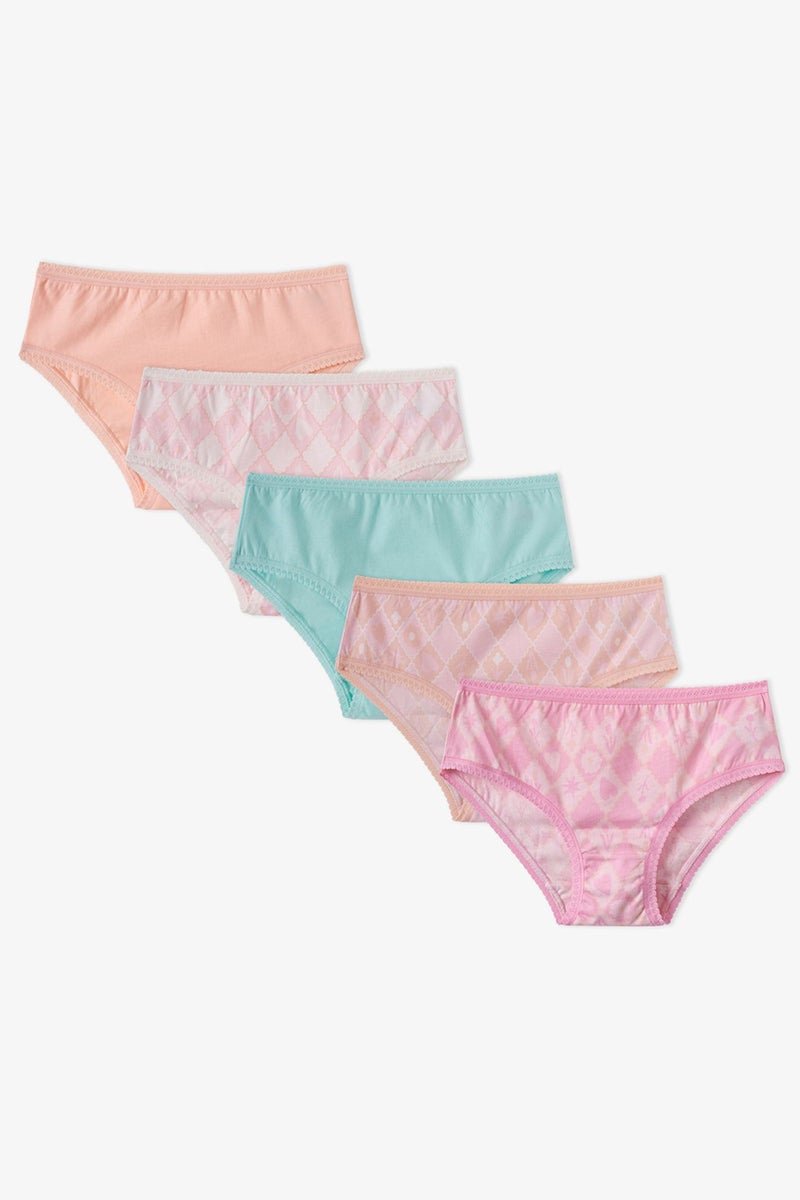 PENTI Girls' Princess Print Floral Cotton Briefs - Image 1