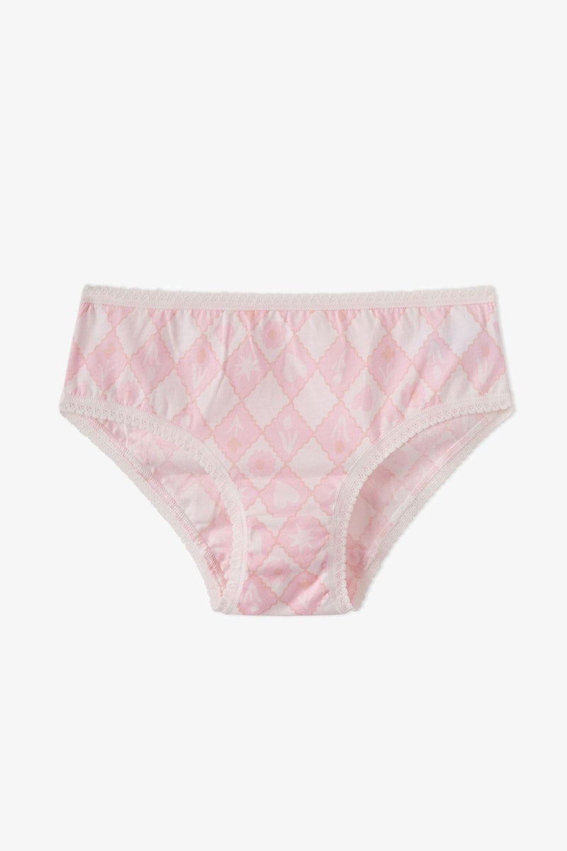 PENTI Girls' Princess Print Floral Cotton Briefs - Image 3