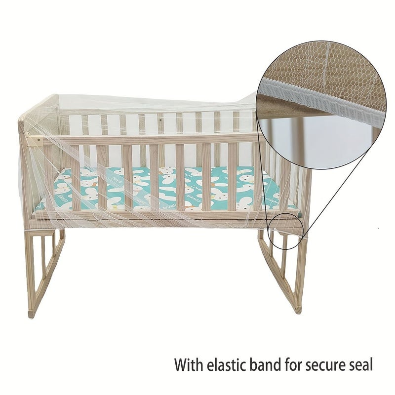 Baby Bed Safety Mesh Tent Breathable White Double Mosquito Net Easy Assemble Lightweight Crib Bassinet Playpen Insect Sunlight Protection Daycare Decor Gift - Image 3