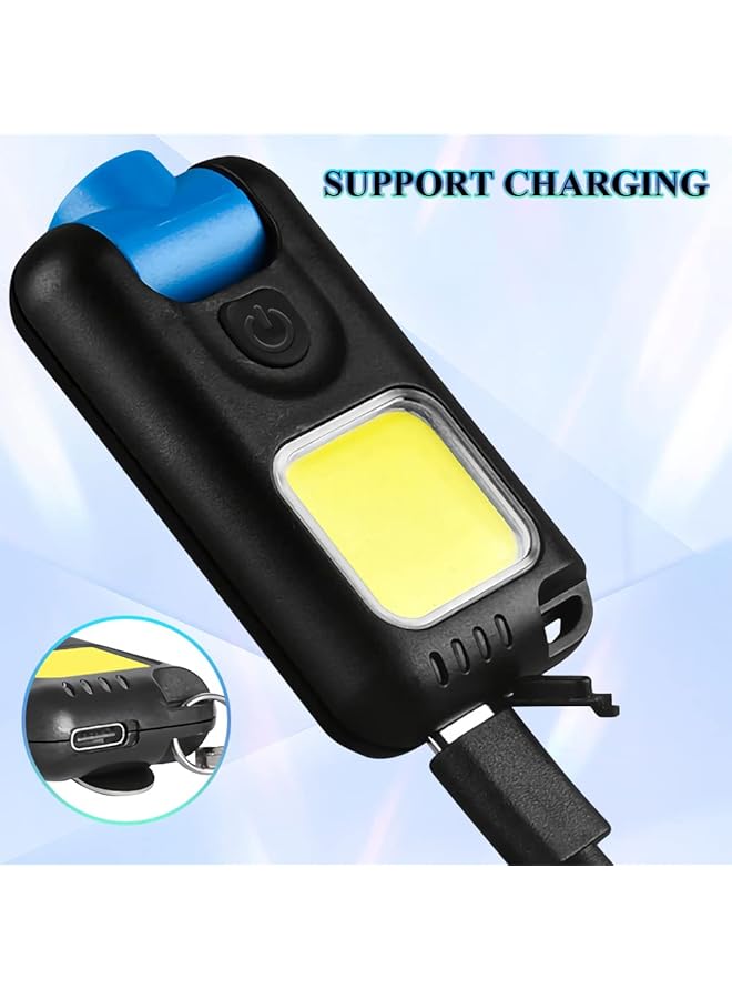 Generic Mini LED Flashlight Clip Light Rechargeable 270° Rotatable Headlamp Waterproof Pocket Light Torch Cap Lamp COB Keychain Flashlight for Indoor Outdoor Walking Running Hiking Camping Fishing  - Image 4