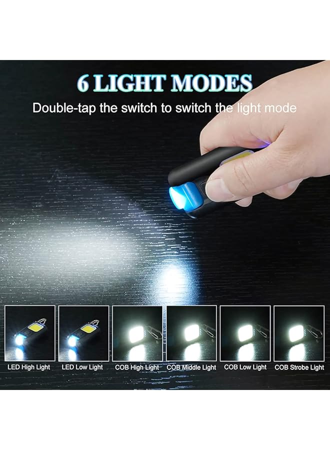 Generic Mini LED Flashlight Clip Light Rechargeable 270° Rotatable Headlamp Waterproof Pocket Light Torch Cap Lamp COB Keychain Flashlight for Indoor Outdoor Walking Running Hiking Camping Fishing  - Image 2