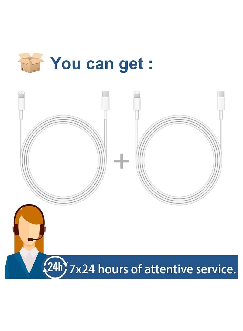كابل لايتنينج لشاحن iPhone السريع، عبوتان من USB-C إلى كابل Lightning (6.6 قدم) شحن سريع متوافق مع iPhone14/14 Plus/14 Pro/14 Pro Max/13/13pro/12/12 Pro/12 Pro Max/11/ آي باد - Image 3
