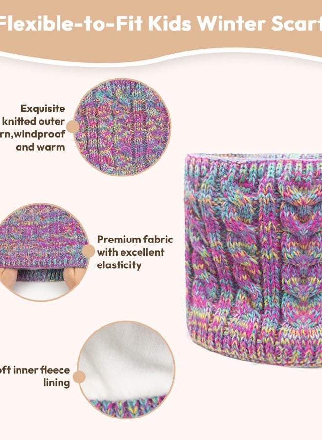 EAONE Kids Winter Hat Gloves Scarf Set, Toddler Children Girls Boys Beanie Hat Knitted Mittens & Neck Gaiter Warmer for Kids 3-10 - Image 3