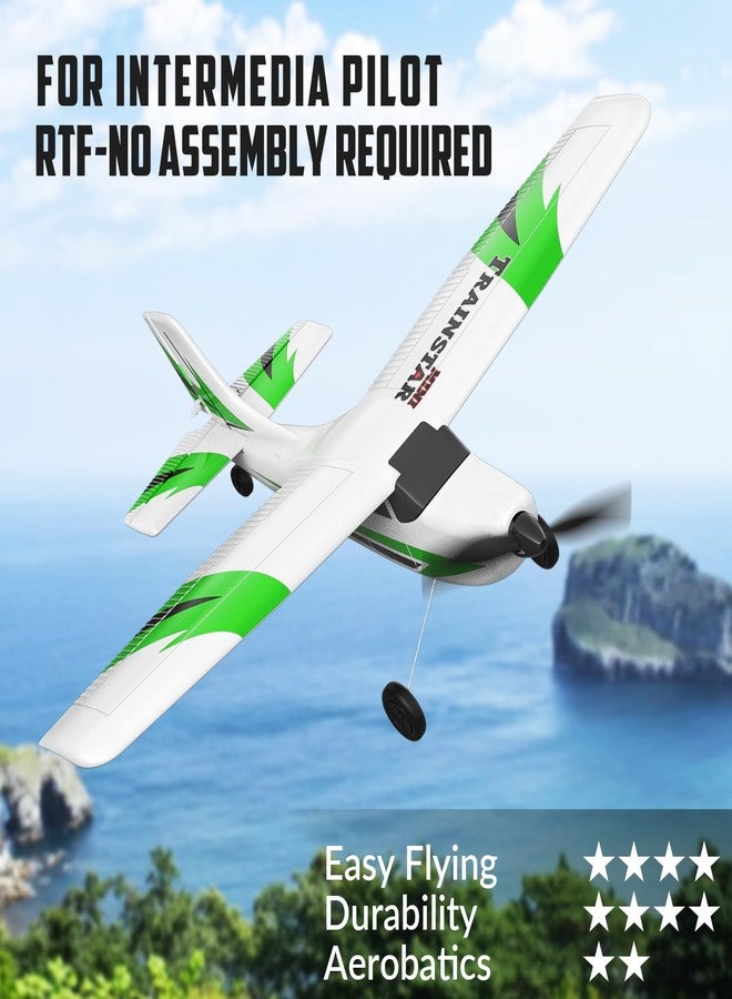 volantexrc RC Plane Trainer 3CH Remote Control Airplane with Prop Saver, 6-Axis Gyro Stabilizer & 3 Modes to Fly, Hobby Radio Controlled Aircraft RTF for Beginners, Adults (400mm,Green) - Image 2