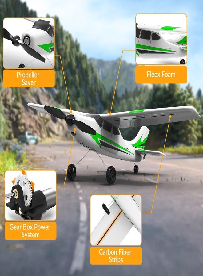 volantexrc RC Plane Trainer 3CH Remote Control Airplane with Prop Saver, 6-Axis Gyro Stabilizer & 3 Modes to Fly, Hobby Radio Controlled Aircraft RTF for Beginners, Adults (400mm,Green) - Image 5