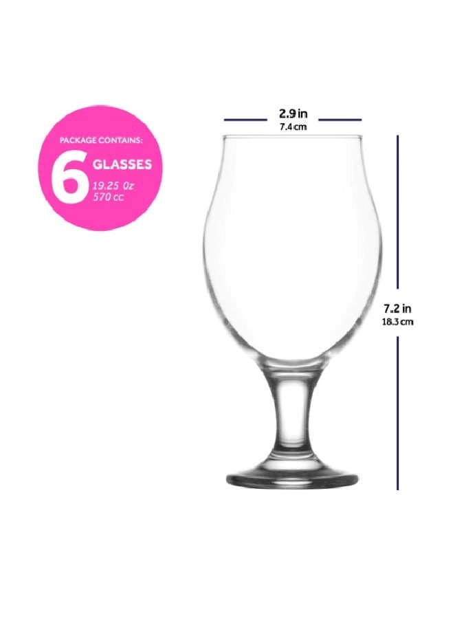 LAV 6-Piece Angelina Beer Glass 570 ml  - Image 3