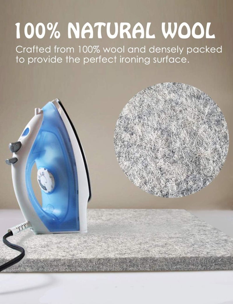 OHOCO Wool Pressing Mat for Quilting - 9" x 9" Portable Travel Size Felt Ironing Pad 1/2" Thick, 100% New Zealand Wool for Ironing, Sewing, Cutting on Ironing Board, Tabletop, Dryer, Countertop - Image 4