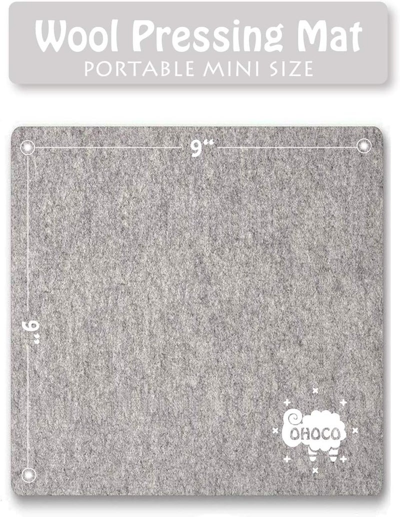OHOCO Wool Pressing Mat for Quilting - 9" x 9" Portable Travel Size Felt Ironing Pad 1/2" Thick, 100% New Zealand Wool for Ironing, Sewing, Cutting on Ironing Board, Tabletop, Dryer, Countertop - Image 2