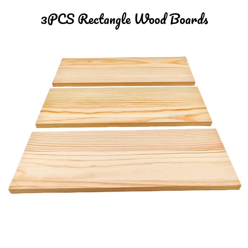 Anktily 3PCS Rectangle Wood Boards Unfinished Wood Blocks for Crafting, 11.8x3.9x0.4in Blank Whittling Wooden Blocks for Wood Carving,Painting & Burning - Image 2
