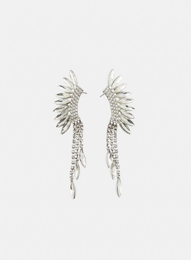 FOREVER 21 Rhinestone Box Chain Ear Crawlers  - Image 1