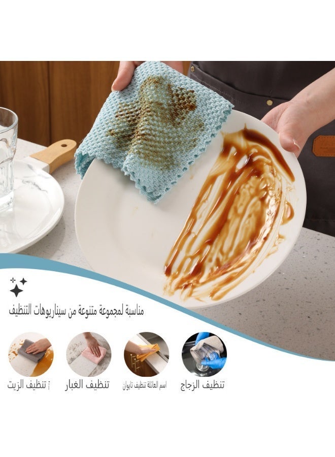 10 حزمة سميكة ميكروفايبر فائقة امتصاص متعددة الوظائف التنظيف القماش للمطبخ السيارة الحمام ، المنزلية قابلة لإعادة الاستخدام مناشف غسيل الأطباق رطب إزالة بقع الزيت بسهولة ، 30 * 30 سم - Image 5