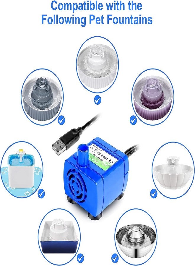 VinDox Cat Water Fountain Pump, Pet Fountain No LED Light Replacement Pump DR-DC160 Motor for 360° Cupcake Ceramic and Stainless Steel Cat Drinking Dispenser - Image 2