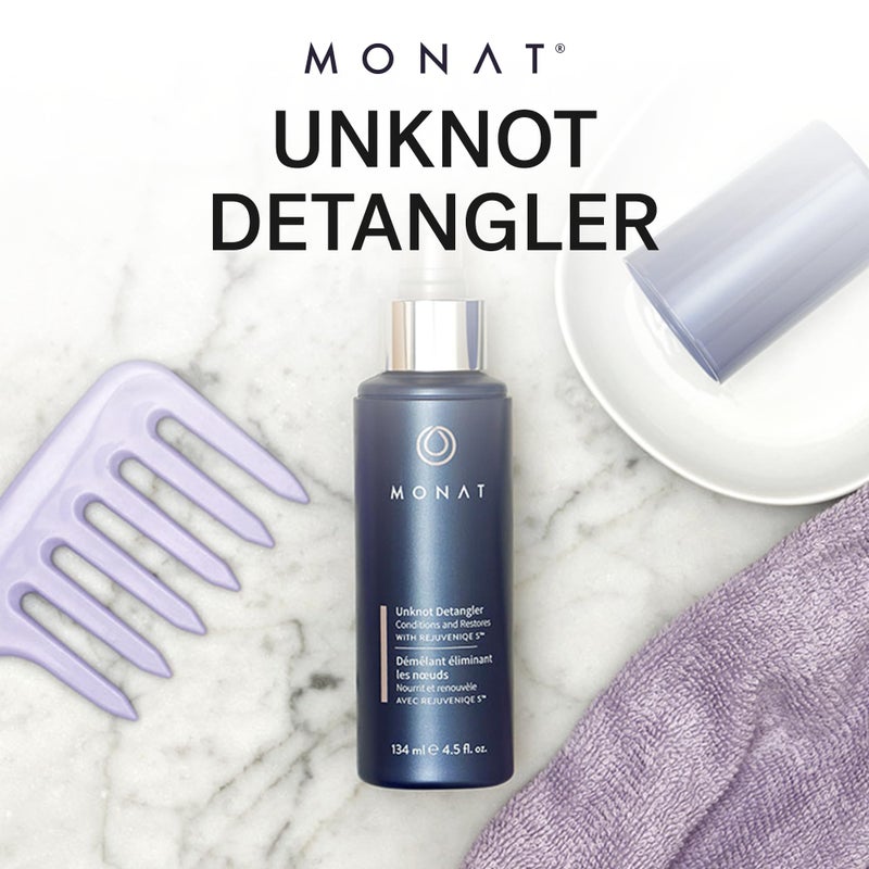 MONAT Unknot Detangler Infused with RejuveniqeÂ® S - Lightweight, Anti Frizz Hair Detangler Spray Leaving Strands Soft and Knot-free. Safe for Color-treated Hair. -Net Wt. 134 ml / 4.5 fl. oz. - Image 3