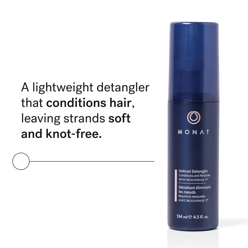 MONAT Unknot Detangler Infused with RejuveniqeÂ® S - Lightweight, Anti Frizz Hair Detangler Spray Leaving Strands Soft and Knot-free. Safe for Color-treated Hair. -Net Wt. 134 ml / 4.5 fl. oz. - Image 2